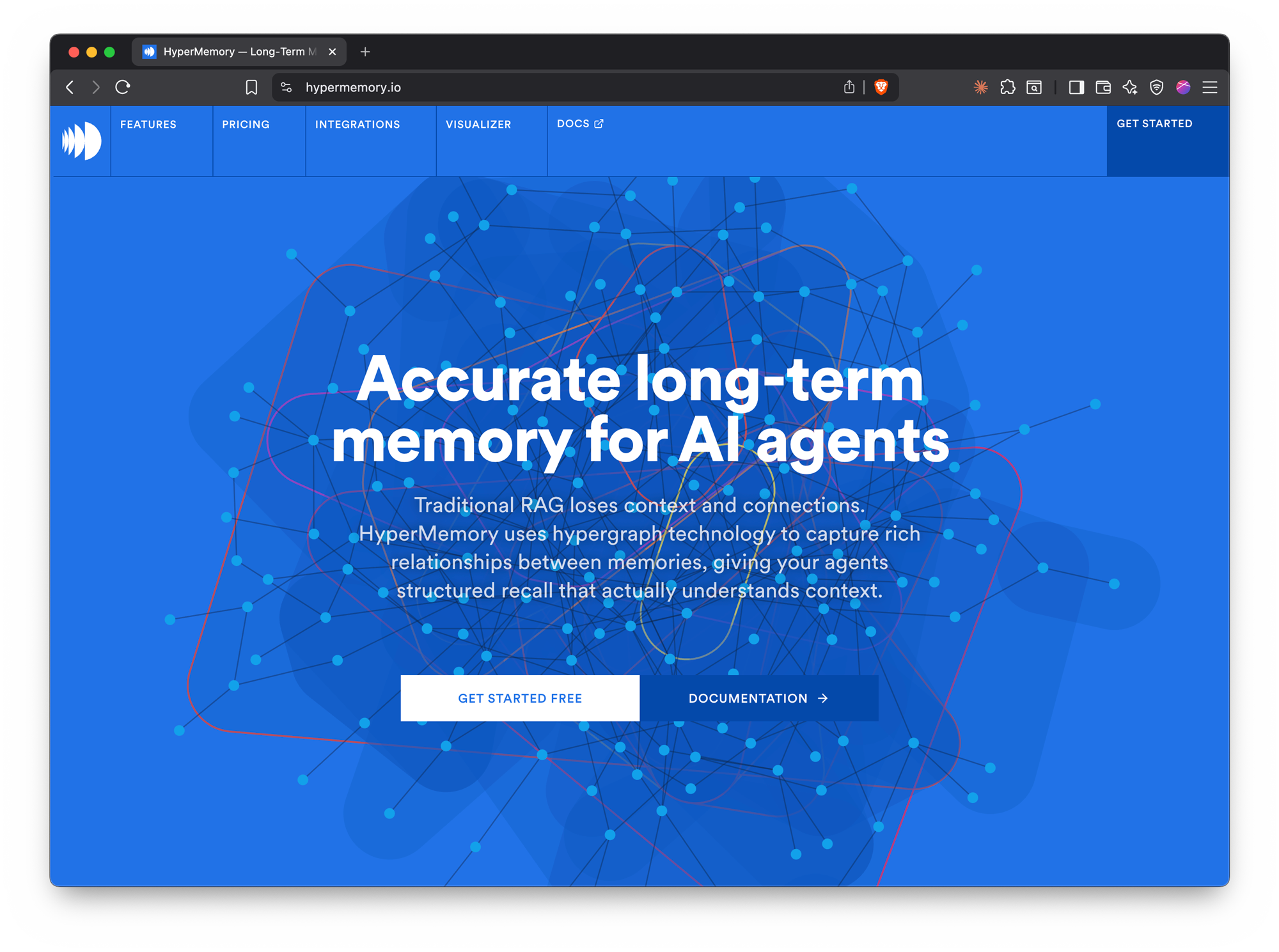 Hypergraph visualization showing memory nodes and multi-way relationships